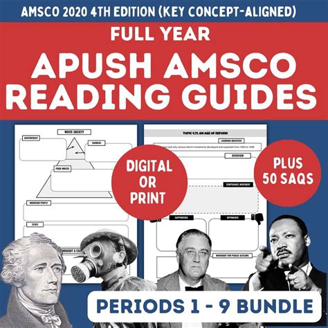 APUSH AMSCO 4th Edition 2020 Digital & Print Reading Guides + SAQs ...