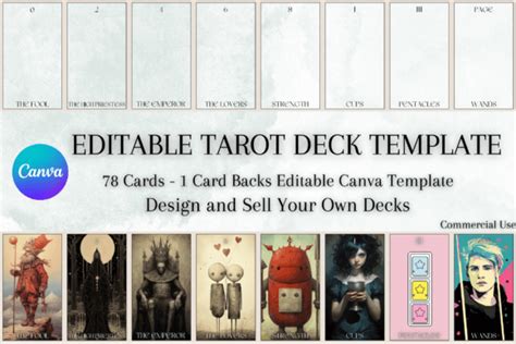 Editable Tarot Deck Template | 78 Cards Graphic by Mightybundles ...