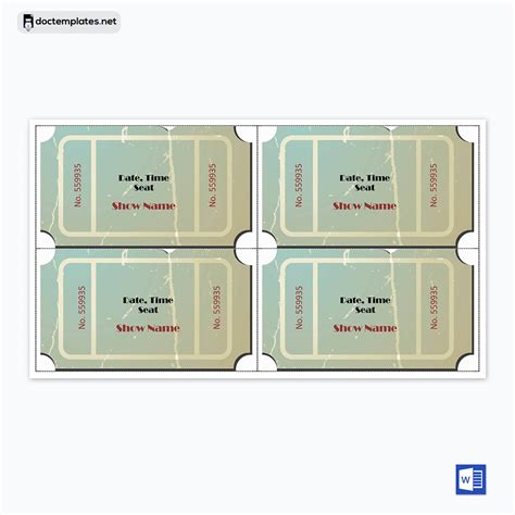 20 Free Printable Movie Ticket Templates (Word - PDF - PSD)