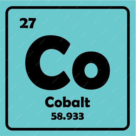 Premium Vector | Cobalt icon chemical element in the periodic table