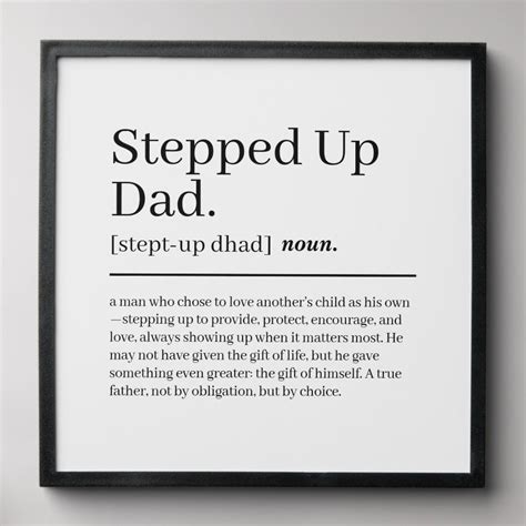 Stepped Up Dad Dictionary Definition Step Dad Gift Peel And Stick Photo ...
