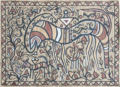 Buy Handmade Forest Life Painting In Sohrai by Manikchand Mahto