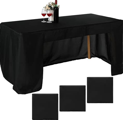 Amazon.com: Newwiee 3 Pcs Open Back Fitted Tablecloth 72 x 30 Inch ...
