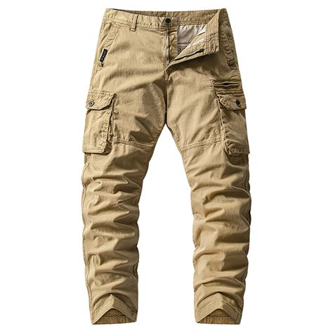 Cavosen Cargo Pants for Men Low waist Trousers with Pockets Solid ...