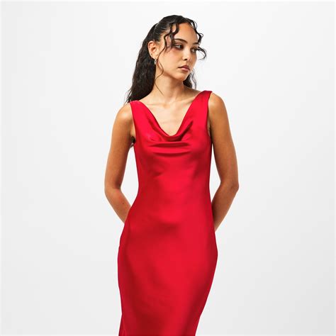 NORMA KAMALI | Women's A Line Dress | Women | Tiger Red | Flannels