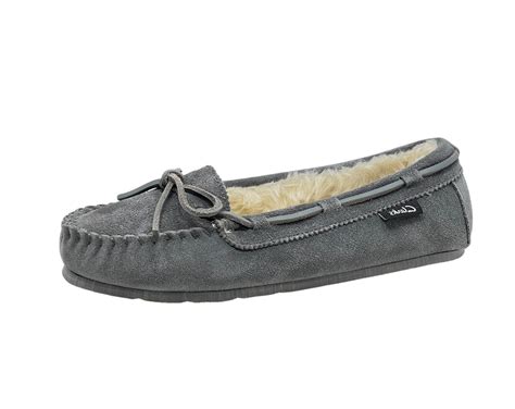 Clarks Women's Suede Moccasin Indoor and Outdoor Squared Toe Slip On ...