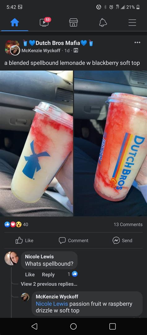 Spellbound lemonade | Dutch bros drinks, Dutch bros secret menu, Dutch bros