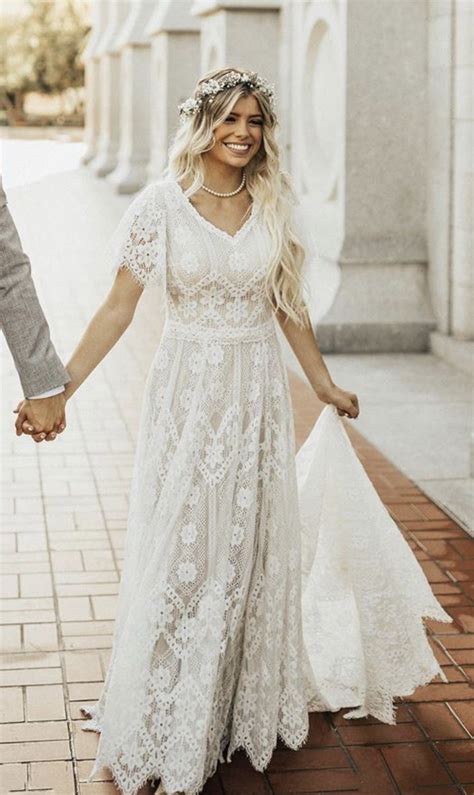 Gorgeous dress | Modest wedding dresses, Casual wedding dress, Boho chic wedding dress - women boho wedding dress