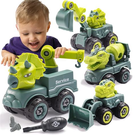 Buy Take Apart Dinosaur Construction Vehicle Toys, DIY Building Car ...