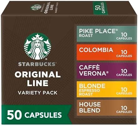 Nespresso Starbucks Capsules, Favorites Variety Pack (Box of 5, 50 Pods ...