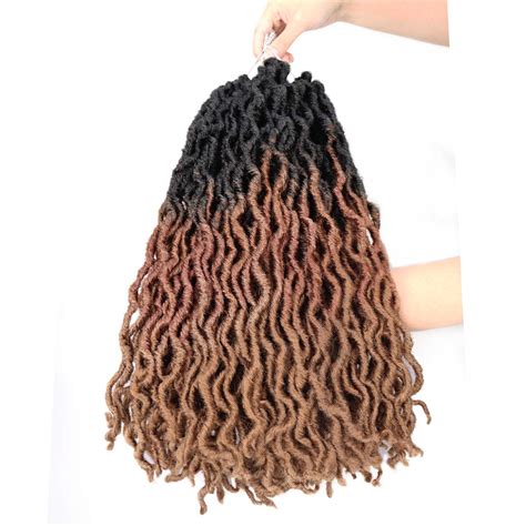 Buy 6 Packs Goddess Faux Locs Crochet Hair 18 Inches Pre Looped Wavy ...
