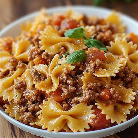 Bowtie Pasta with Ground Beef