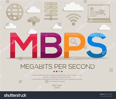 Mbps signifie (mégabits par seconde) Acronymes : image vectorielle de ...