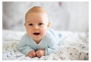 The Creative Solution Adorable baby boy in white sunny bedroom in ...