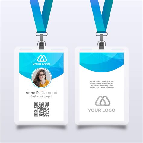 Creative ID Card Design Template Stock Vector - Illustration of lanyard ...