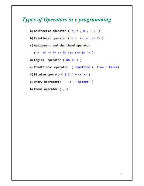 Image result for Operator Code Program in C
