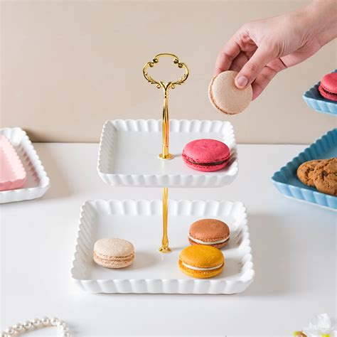 Snow White Square 2-tier Cupcake Stand