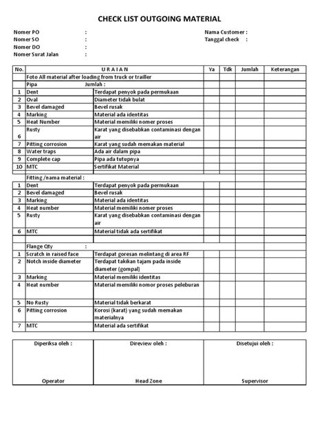 Outgoing Check Sheet 的图像结果