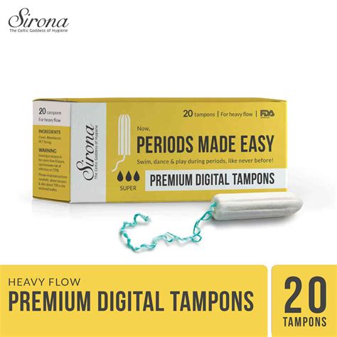 Buy Sirona Premium Digital Tampon (Heavy Flow) Packet Of 20 Online ...