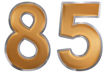 Premium PSD | 3d golden number 85 percent