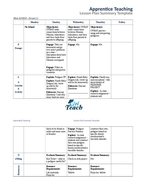 Lesson Plan Summary Example 的图像结果