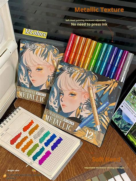 12pcs Acrylic Bright-Colored Marker Pens, Suitable For Window Painting ...