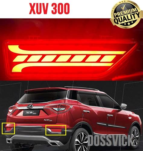 DOSSVICK- XUV 300 Rear Bumper Reflector Light - Pair (Tough Quality ...
