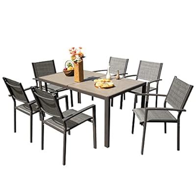 Devoko 7 Piece Patio Dining Set Outdoor Furniture India | Ubuy