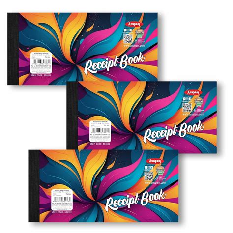 Anupam Medium Receipt Book with Duplicate 50 Sheet Set one Booklet 19 x ...
