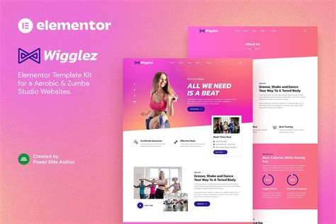 Wigglez - Aerobic & Zumba Studio Elementor Template Kit Latest - WP NULLED