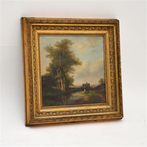 Antique Landscape Oil Painting in Gilt Wood Frame | Marylebone Antiques