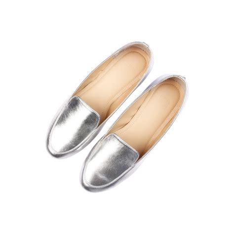 Buy SKO Silver Solid Loafers For Women Online