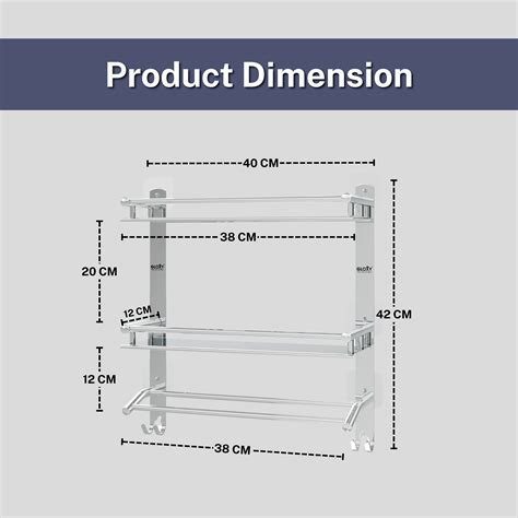 Metal Bathroom Shelf with Towel Holder | Double Layer-Gloxy