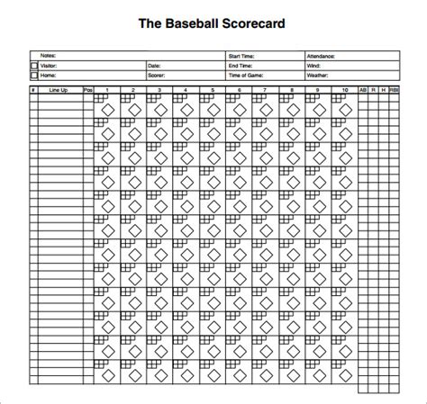 Printable Baseball Scoresheet