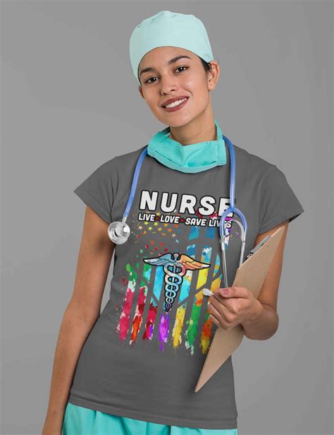 Women's Cute Nurse T Shirt Nurse Shirts American Flag - Etsy | Nursing ...
