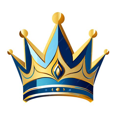 Premium Photo | Blue and golden crown in white background