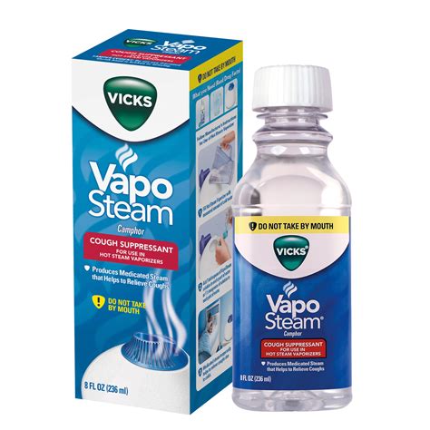 Vicks VapoSteam Medicated Liquid with Camphor, a Cough Suppressant, 8 ...