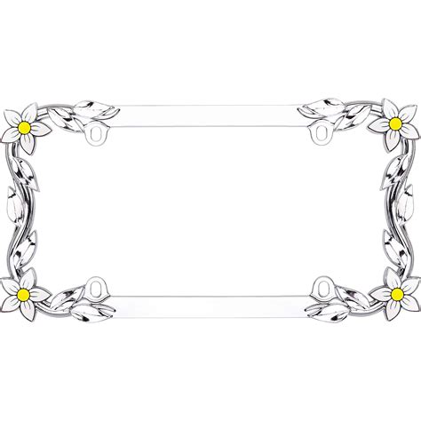 Daisy License Plate Frame, Chrome | Cruiser Accessories