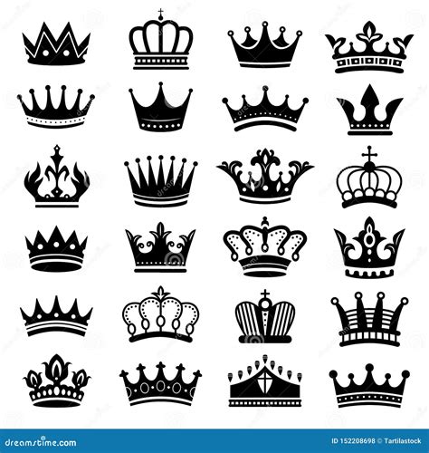 Royal Crown Silhouette. King Crowns, Majestic Coronet and Luxury Tiara Silhouettes Vector Set ...