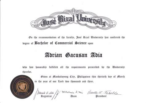 菲律宾国父大学在职DBA博士学位证书认证样本 - 菲律宾国父大学-José Rizal University