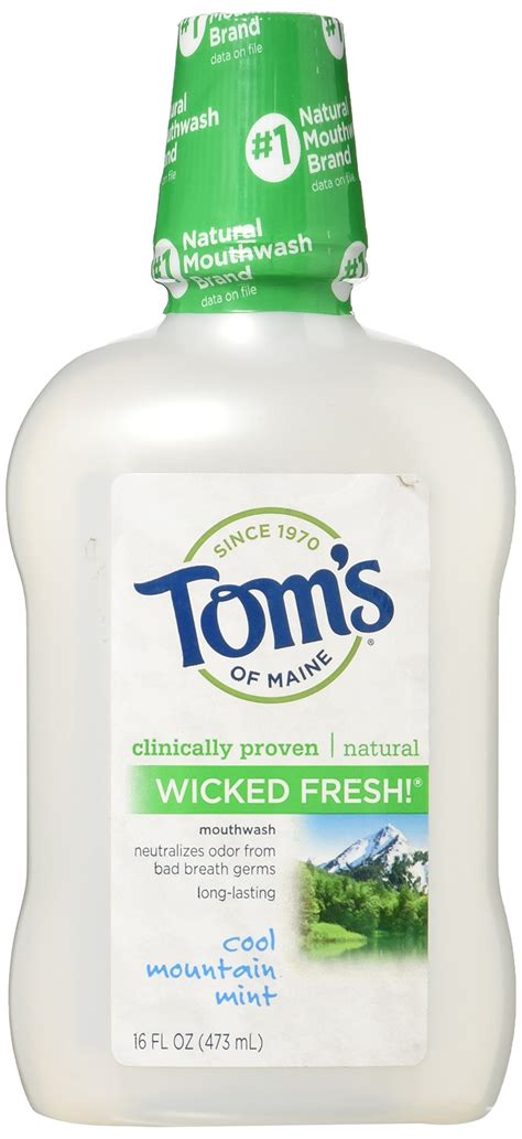 Tom's of Maine Long Lasting Wicked Fresh Mouthwash Cool Mountain Mint ...
