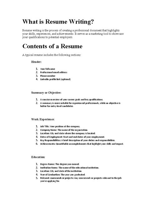 Resume Writing and Application For Job - What is Resume Writing? Resume writing is the process ...