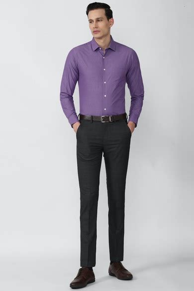 Buy Men Purple Slim Fit Full Sleeves Formal Shirt Online - 743120 ...