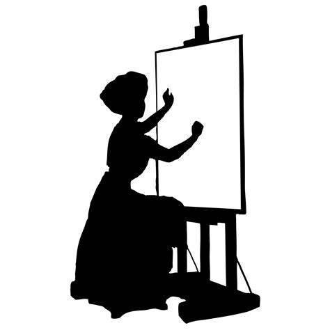 Woman Artist Vintage Silhouette Free Stock Photo - Public Domain Pictures