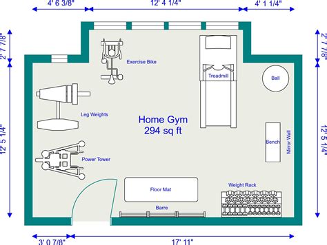 Home Gym Floor Plan Examples | Home gym flooring, Home gym layout, Gym ...