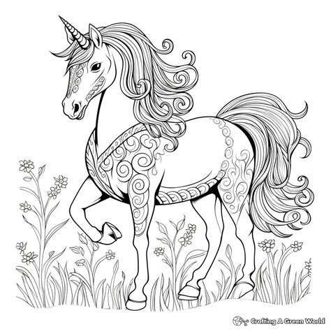 Unicorn Horse Coloring Pages