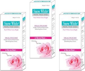 Snow White Pearl FaceWash (Pack of 3) for Acne, Dark Circles, Pimples ...