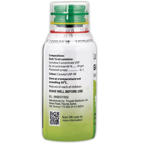 Buy Easylax L 10 gm Sugar Free Lemon Flavour Oral Solution 100 ml ...