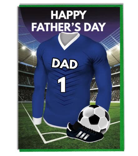 Buy Fathers Day Football Card For A Dad - Blue and White Team Shirt ...