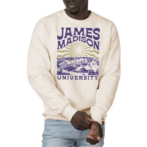 USCAPE James Madison University Sunburst Heavyweight Crewneck, Bone ...